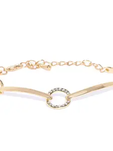 DressBerry Women Gold-Plated Stone Studded Link Bracelet