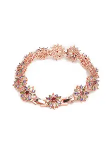 DressBerry Women Gold-Plated Gold-Toned & Purple Wraparound Bracelet