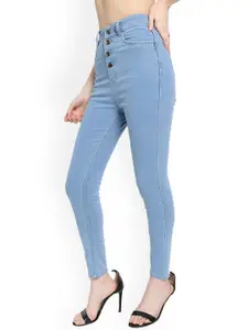 BAESD Women High Rise Clean Look Slim Fit Cotton Stretchable Cropped Jeans