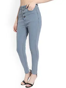 BAESD Women High Rise Clean Look Slim Fit Cotton Stretchable Cropped Jeans