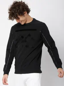 Mufti Printed Round Neck Pure Cotton Sweatshirt