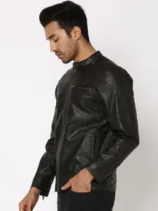 Mufti Stand Collar Biker Jacket