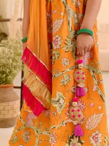 pspeaches Girls Printed Ready to Wear Lehenga & Choli With Dupatta