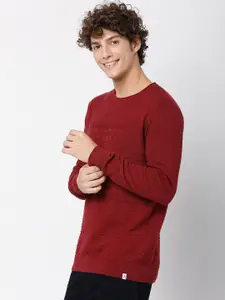 Mufti Self Design Sweatshirt