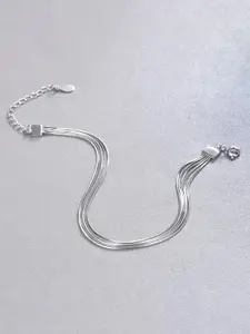 MYKI Women Silver-Plated Cubic Zirconia Charm Bracelet