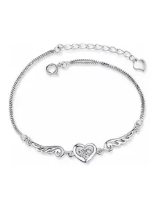 MYKI Silver-Plated Cubic Zirconia Charm Bracelet