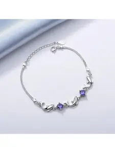 MYKI Silver-Plated Cubic Zirconia Link Bracelet