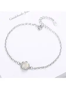 MYKI Women Silver-Plated Cubic Zirconia Link Bracelet