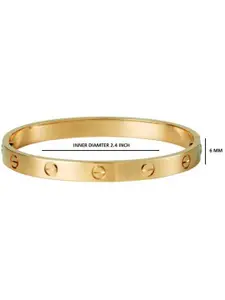 MYKI Women Gold-Plated Cubic Zirconia Kada Bracelet