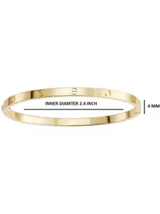 MYKI Women Gold-Plated Cubic Zirconia Kada Bracelet