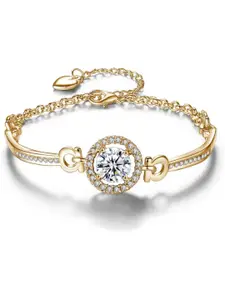 MYKI Gold-Plated Cubic Zirconia Link Bracelet