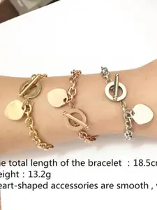 MYKI Women Gold-Plated Cubic Zirconia Link Bracelet