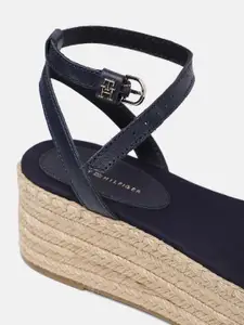 Tommy Hilfiger Women Textured Mid-Top Platform Sandals With Buckle Detail