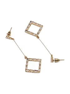 Anouk Gold-Toned & White Gold-Plated Contemporary Drop Earrings