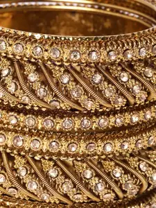 Anouk Set Of 6 Gold-Plated & Stone-Studded Bangles