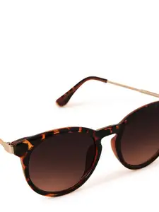 Accessorize London Women's Brown Classic Preppy Metal Arm Sunglass