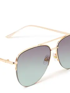 Accessorize London Women Green Half Frame Aviator Sunglasses MA-59301730001