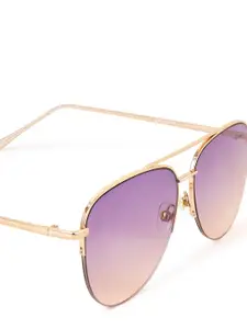 Accessorize Women Half Frame Aviator Sunglasses-MA-59301750001