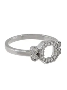 Voylla Mothers Day Collection Sterling Silver Round Cut Zircons Cocktail Ring