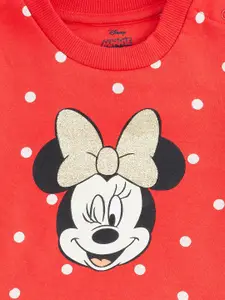 Pantaloons Baby Girls Mickey Mouse Graphic Printed Cotton Sweatshirt