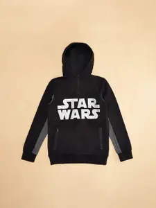 Pantaloons Junior Boys Typography Printed Hooded Sweatshirt