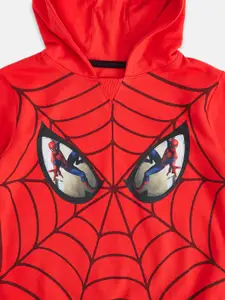 Pantaloons Junior Boys Superhero Spiderman Graphic Printed Hodded Neck Cotton Sweatshirt