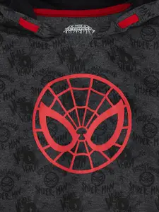 Pantaloons Junior Boys Superhero Spiderman Graphic Printed Hodded Neck Cotton Sweatshirt