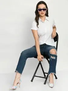 KALINI Comfort Spread Collar Opaque Casual Shirt