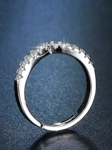 Jewels Galaxy Silver-Plated AD-Studded Ring