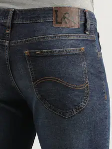 Lee Men Blue Bruce Skinny Fit Heavy Fade Stretchable Clean Look Jeans