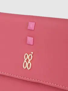 Baggit Women Solid PU Three Fold Wallet With Minimal Embellished Detail