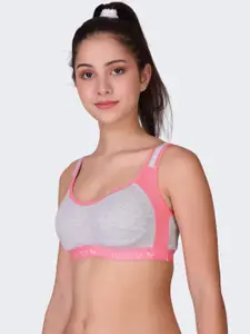 POOJA RAGENEE Colourblocked Full Coverage Anti Bacterial Seamless Cotton Workout Bra