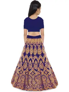 Kedar Fab Girls Embroidered Semi-Stitched Lehenga & Unstitched Blouse With Dupatta