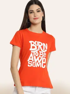 BAESD Typography Printed Cotton T-shirt