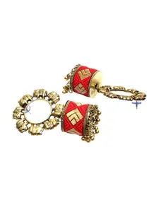 Crunchy Fashion Gold-Plated Dome Shaped Jhumkas Earrings