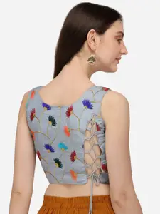 Fab Dadu Embroidered Satin Banglory Saree Blouse