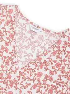 U.S. Polo Assn. Women Floral Printed Puff Sleeve Wrap Top