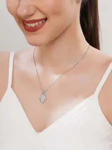 DressBerry Silver-Plated CZ Pendant & Chain