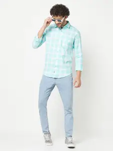 Crimsoune Club Checked Pure Cotton Slim Fit Casual Shirt
