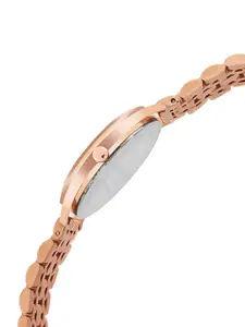 French Connection Women Embellished Dial & Stainless Steel Bracelet Style Straps Analogue Watch FCN00067H