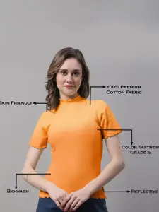 FBAR High Neck Ribbed Cotton Top