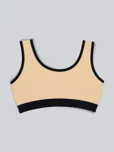 DChica Pack Of 2 Non-Wired Non-Padded All Day Comfort Seamless Cotton Workout Bra