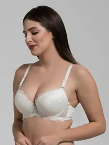 MAKCLAN Floral Medium Coverage Underwired Lightly Padded Bra