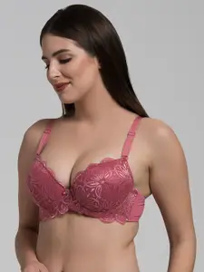 MAKCLAN Floral Medium Coverage Underwired Lightly Padded Bra K37001.BS