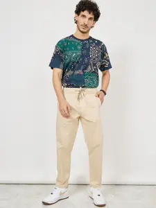 Styli Men Slim Fit Mid-Rise Cotton Trousers