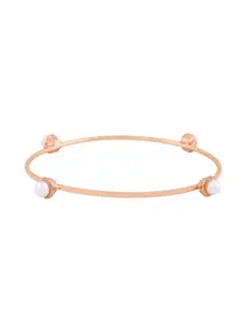 Estele Women Pearls Handcrafted Rose Gold-Plated Bangle-Style Bracelet