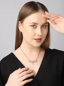 DressBerry White Brass Rose Gold-Plated Necklace