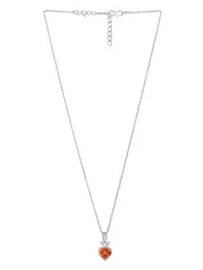 DressBerry Silver-Plated Heart Pendant & Chain