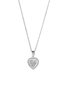 DressBerry Silver-Plated Heart Pendant & Chain