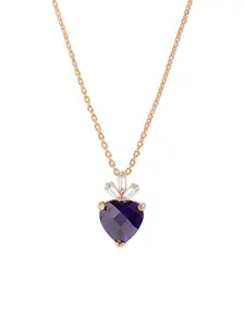 DressBerry Rose Gold & Blue Brass Rose Gold-Plated Necklace